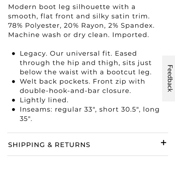 WHBM legacy tux bootcut pants - Picture 5 of 5